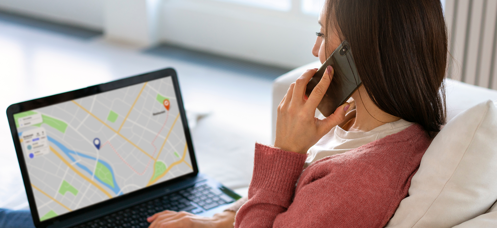 Local SEO concept showing Google Maps pin pointing to Punjab, India with search optimization elements like keywords, reviews, and mobile search